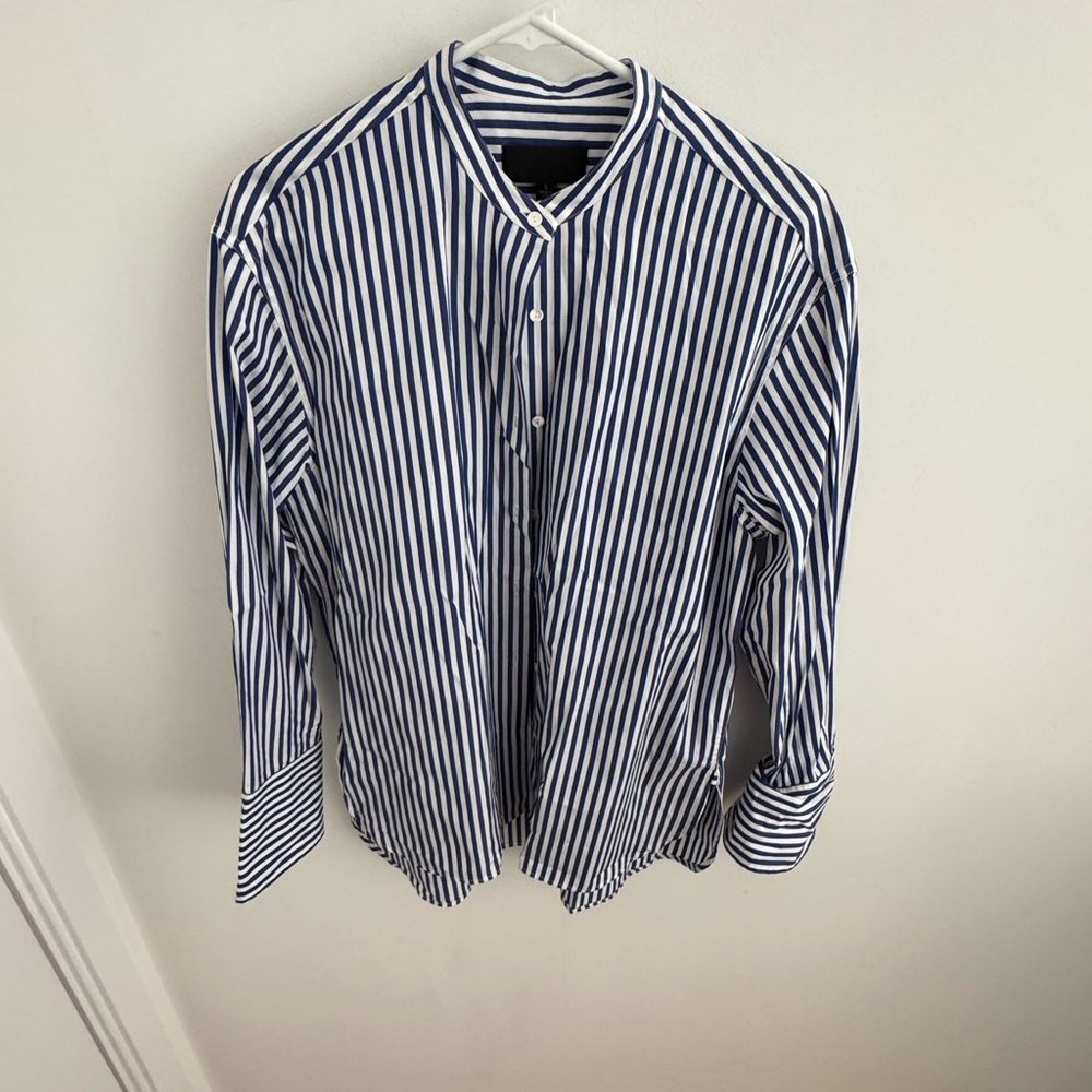 Nili Lotan Blue and White Striped shirt